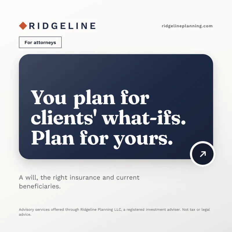 Your own what-ifs, a social media graphic made by Watt for Ridgeline Planning, a sample firm